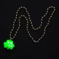 St. Patrick's Day LED glowing clover necklace shamrock bead party jewelry accessory - 3-Function Shamrock Gold Bead Chain Necklace