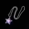 LED leuchtender Stern Anhänger Perlenkette blinkende Party Schmuck Accessoire Geschenk - Durchsichtige Stern Anhänger Halskette
