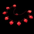 Rote Herz LED Licht Halskette zum Valentinstag leuchtend pfirsichformige Partyaccessoires - 9 LEDs Herz Halskette