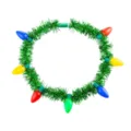 Weihnachten LED Lampe Lametta Halskette bunte Birne Party Kostüm festliches Zubehör - Grüne Lametta-Girlande bunte Glühbirne Halskette
