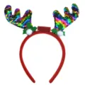 Serre-tête Bois de Cerf Paillettes Noël LED Clignotant Fête Accessoire Cheveux Fête - Coloré