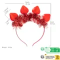 Detalle de diadema con corazón LED de San Valentín con dimensiones, ancho de 20.5cm y oropel. - Diadema de Oropel de Corazón