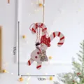 Ornamento appeso di bastoncino di zucchero in legno di Natale decorazione per albero - Pupazzo di Neve con Bastoncino di Zucchero