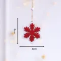Natale fiocco di neve in legno ornamento appeso rosso bianco doppio strato decoro 8cm - Fiocco Rosso Bianco 8CM