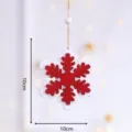 Decorazione natalizia sospesa in legno a fiocco di neve con doppio strato rosso bianco. - Fiocco Rosso Bianco 10CM