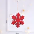 Rot-weißer hängender Holz-Schneeflocken-Anhänger, 12cm Weihnachtsbaum-Dekoration. - Rot Weiß Schneeflocke 12CM