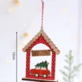 Bellissimo ornamento appeso in legno, ciondolo auto rossa per la festa di Natale. - Albero di Natale con Auto