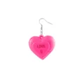 Rosa Herz Anhänger Ohrringe, süßer Modeschmuck für Valentinstag Party und Alltag tragen. - LED Leuchtendes Herz / Rosa