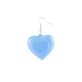 Blaue Herz Anhänger Ohrringe, stilvolle Harz Mode Schmuck für Damen und Party Outfit. - LED Leuchtendes Herz / Blau