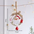 Ornamento pendente in legno di Natale Babbo Natale decorazione albero festa forniture - Babbo Natale con Campana Rotonda
