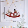 Natale legno appeso ornamento pupazzo di neve Xmas festa albero appendere decorazione oggetti 16x9cm - Targa Xmas Pupazzo di Neve