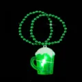 St. Patrick's Tag LED leuchtender Bierkrug Anhänger grüne Perlenkette für Party Dekoration. - Bierkrug Armband