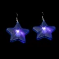 LED leuchtende Stern Ohrringe blaue Pentagramm Ohrhänger für Party Nacht Mode Schmuck - Blaue Sternohrringe