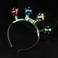 LED light up headband party flashing glowing hair hoop festive holiday costume accessory - 4 LED Disco Ball Headband