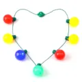 LED light-up necklace colorful round bulb glowing necklace for Christmas party props and holiday fun. - 7 LED Round Ball Necklace / Colorful