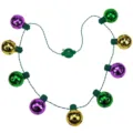 Mardi Gras LED light necklace disco ball party string lights colorful flashing jewelry. - Multicolor (Green Gold Purple)