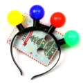 Christmas flashing light bulb headband party props colorful LED holiday hair hoop decor - Headband / Colorful