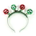 Christmas LED light-up headband with colorful disco balls, festive party hair hoop glowing accessory. - Headband