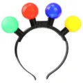 Cerchietto luminoso LED per feste di Natale con sfere rotonde colorate per eventi festivi - Cerchietto