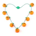 Halloween LED pumpkin glowing necklace, perfect holiday party costume light up decoration props. - 9 Lights Large Pumpkin Necklace