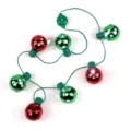 Christmas LED glowing necklace with red green disco ball lights, party holiday decoration. - 7 LED Disco Ball Necklace