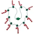Weihnachten LED Zuckerstange Halskette blinkende Lichter Party Deko Weihnachtsschmuck 9 LEDs - 9 LED Zuckerstange Halskette