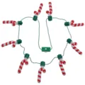 Weihnachten Zuckerstange LED Licht Halskette 9 Birnen Feiertag Party leuchtende Kostüm Deko - Zuckerstangen-Halskette mit quadratischer Batteriebox