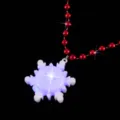 Weihnachts LED leuchtende Schneeflocke Halskette mit roter Perlenkette Party Schmuck - Schneeflocken-Stil