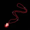 Christmas light-up red bead necklace with Santa Claus pendant for holiday party decoration. - Santa Claus Necklaces