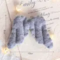 Graue Filz Engelsflügel DIY Bastel Anhänger Zubehör, weiche Textur für Weihnachtsdekoration. - Flügel (Grau Klein) / 1 Stück