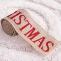 Weihnachten Juteband Rote Buchstaben Gedruckt Geschenke Verpackung Band Party Dekoration Deko - Naturjute Englischer Text / 2m