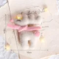 Weihnachten Filz Rentier Hängende Ornament mit rosa Schal und Lichterkette DIY Feiertag - Hirsch mit Schal-Weiß