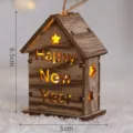 Christmas glowing wooden house pendant festive decoration for tree wall store holiday party - happy new year