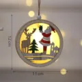 Weihnachten Holz leuchtende Hängeornament, warme LED Licht Rehbock und Weihnachtsmann. - Roter Weihnachtsmann