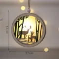 Weihnachten Holz hängend Licht Anhänger mit Wald Hirsch Silhouette Dekoration Baum - Grüner Elch