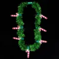 Collar de guirnalda navidena LED con luces de baton de caramelo, accesorio de fiesta brillante. - Collar de Bastón de Caramelo