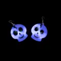 Halloween LED leuchtende Totenkopf Ohrringe Party Nachtclub leuchtende Geisterkopf Ohrhänger - Totenkopfform (Ohrringe) / Lila