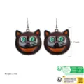 Halloween leuchtende Katze Ohrringe braun niedliche Tier Ohrhänger für Damen Party Geschenke - Ohrringe / Katzen Ohrringe