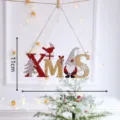 Bellissimi ornamenti sospesi in legno di Natale XMAS gnomo decorazione festa albero accessori - Targa XMAS Nano