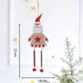 Addobbo sospeso di Babbo Natale in legno con gambe pendenti e campanelle per decorazione. - Babbo Natale con Gambe Lunghe