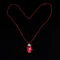 Collier de perles rouges de Noël avec ampoule LED lumineuse pendentif fête cadeau accessoire - Chaîne à billes / Rouge