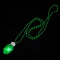 Collier pendentif ampoule LED verte avec chaîne de perles lumineuses pour fête de Noël. - Chaîne à billes / Vert