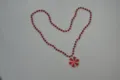 Collar de cuentas de caramelo de Navidad accesorio de fiesta luminoso rojo vivo - Collar de cadena de cuentas rojo caramelo
