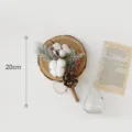 Décoration de composition florale de Noël DIY avec coton pomme de pin bois 20cm - Branche de baies