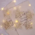 Christmas rattan woven star hanging decoration with LED fairy lights for holiday party. - Rattan Woven Pentagram / 6cm 6 Pieces / White