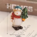 Weihnachten Harz Schneemann Figur niedlich Feiertag Tischdekoration Ornament Geschenk Deko - Schneemann mit Baum