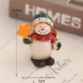 Weihnachten Harz Schneemann Figur mit Stern, süße feiertag Desktop Dekoration Ornamente 6.5cm - Schneemann mit Stern