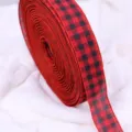 Rotes und schwarzes Karo-Farbband-Rolle für Weihnachtsgeschenkverpackung und schöne Feiertagsdeko. - Rot/Schwarz Karo / 2m