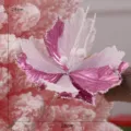 Rosa und weiße Mesh Weihnachtsblume mit Perlenrand, 28cm Weihnachtsbaum Dekoration DIY. - 28cm / Rosa Stil D