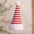 Rot-weiße gestrickte Mini Weihnachtsmann Mütze Weihnachtsbaum Deko Anhänger 13cm lang - Rot-weißer Hut